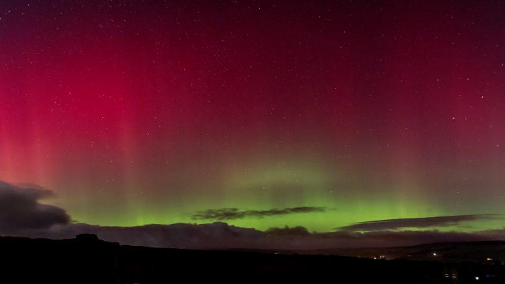 Northern lights fill up the sky