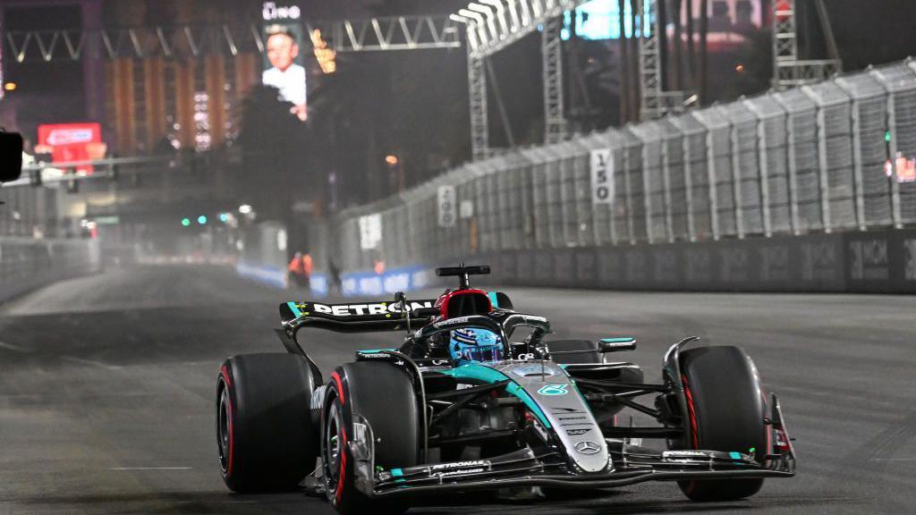 George Russell's Mercedes in Las Vegas Grand Prix qualifying