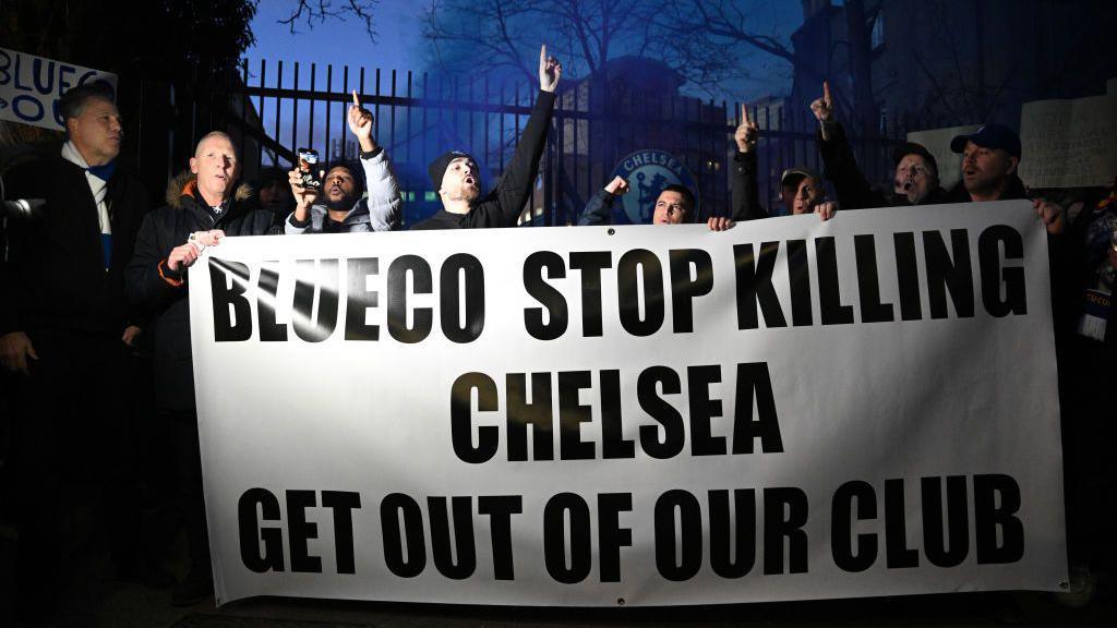Some Chelsea fans held protests against the club's ownership in February 