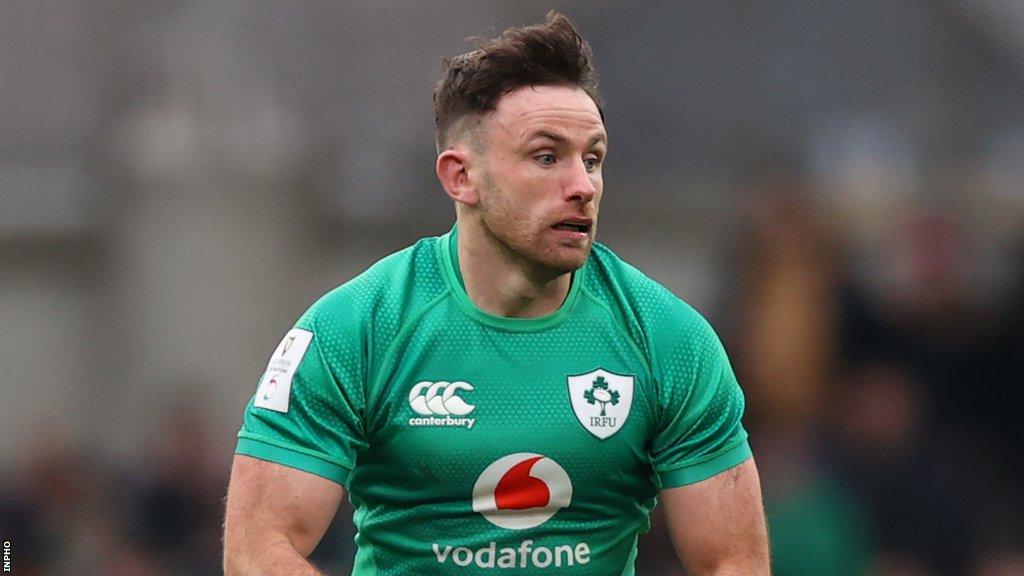 Keenan in action for Ireland during the Six Nations win over France