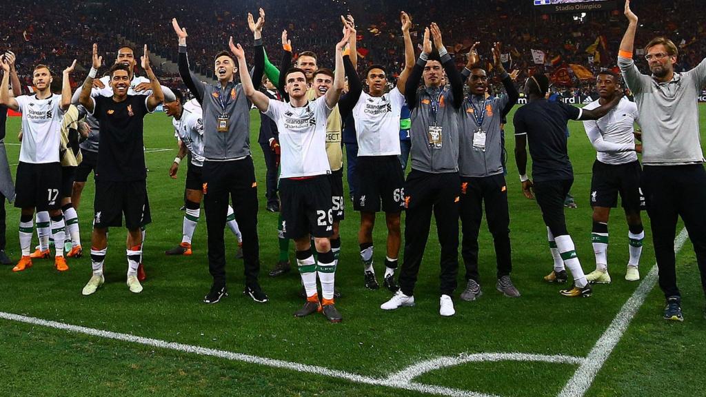 Liverpool players celebrate