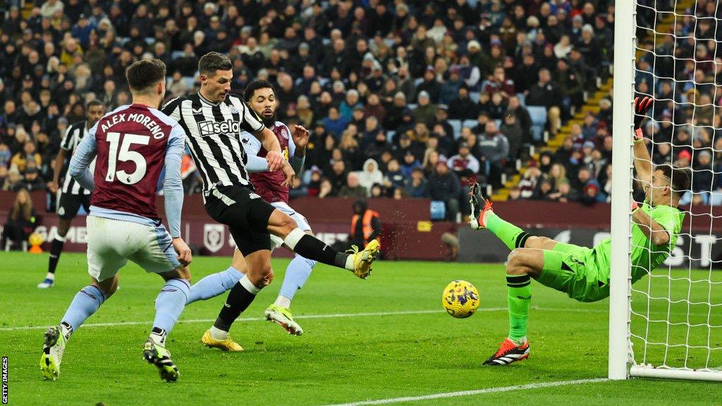 Swiss defender Fabian Schar fires in Newcastle's second goal from close range