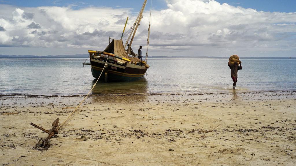 Aboard a dhow, 'botry' in Malagasy, traditional boat from Madagascar and the Mozambique Channel