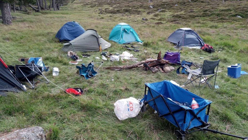 Abandoned camping equipment