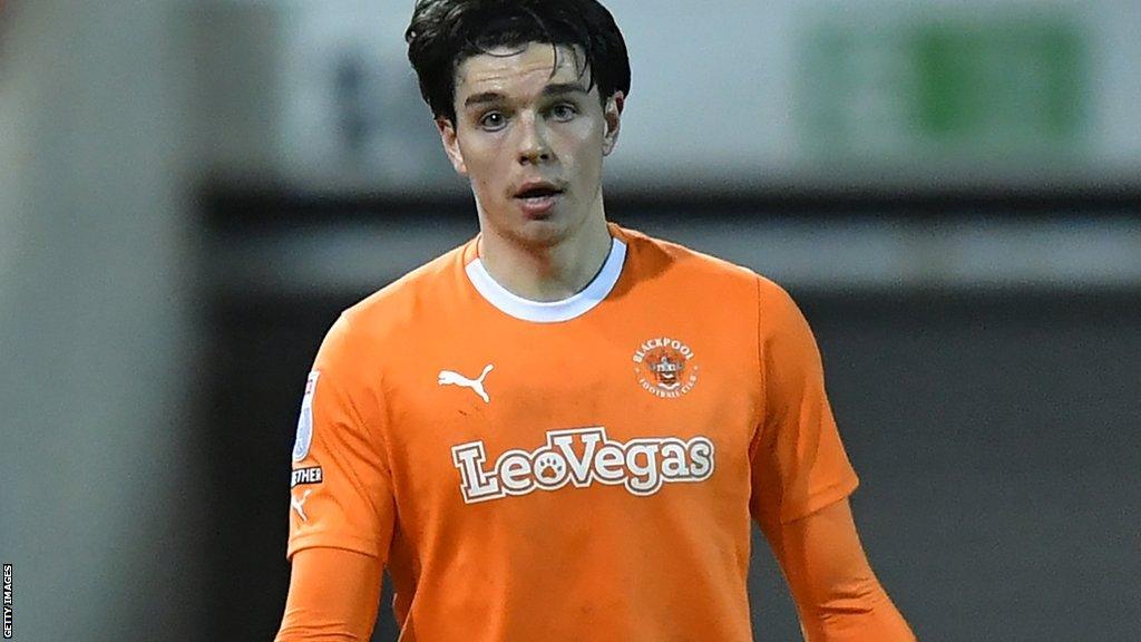 Doug Tharme in action for Blackpool