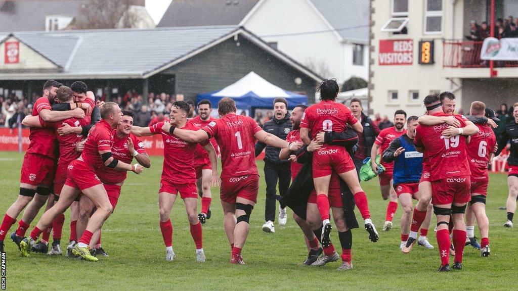 Jersey players celebrate