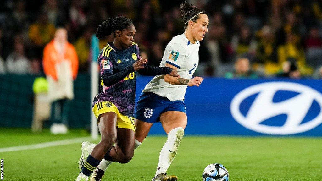 Linda Caicedo and Lucy Bronze