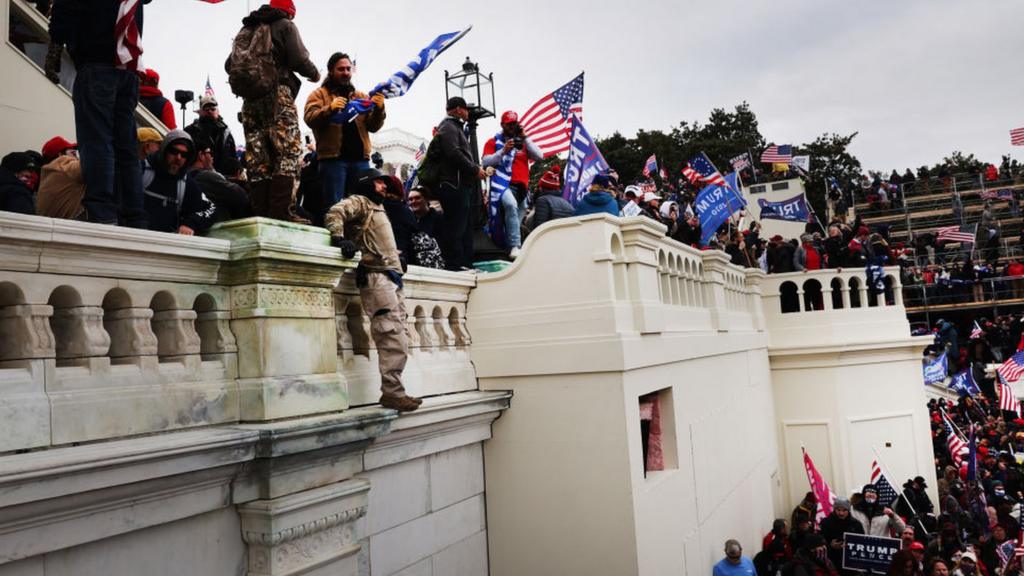 Image shows protesters storming the Capitol 6 January