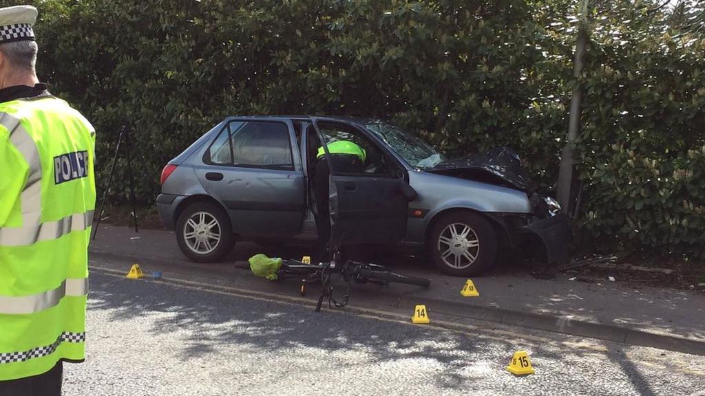 Car crash in Cambridge