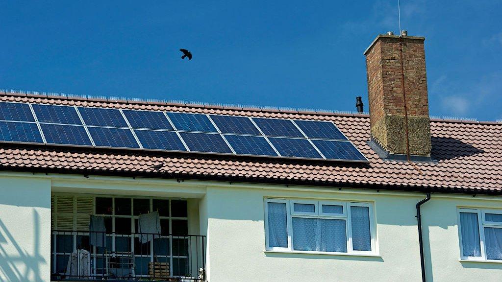 solar panels on a roof