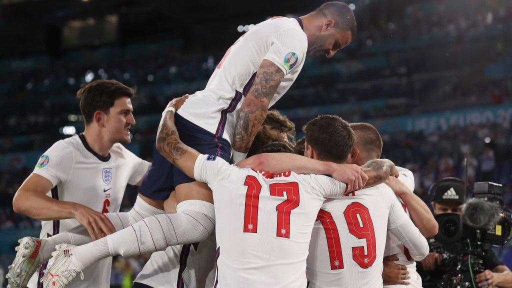 England players celebrate