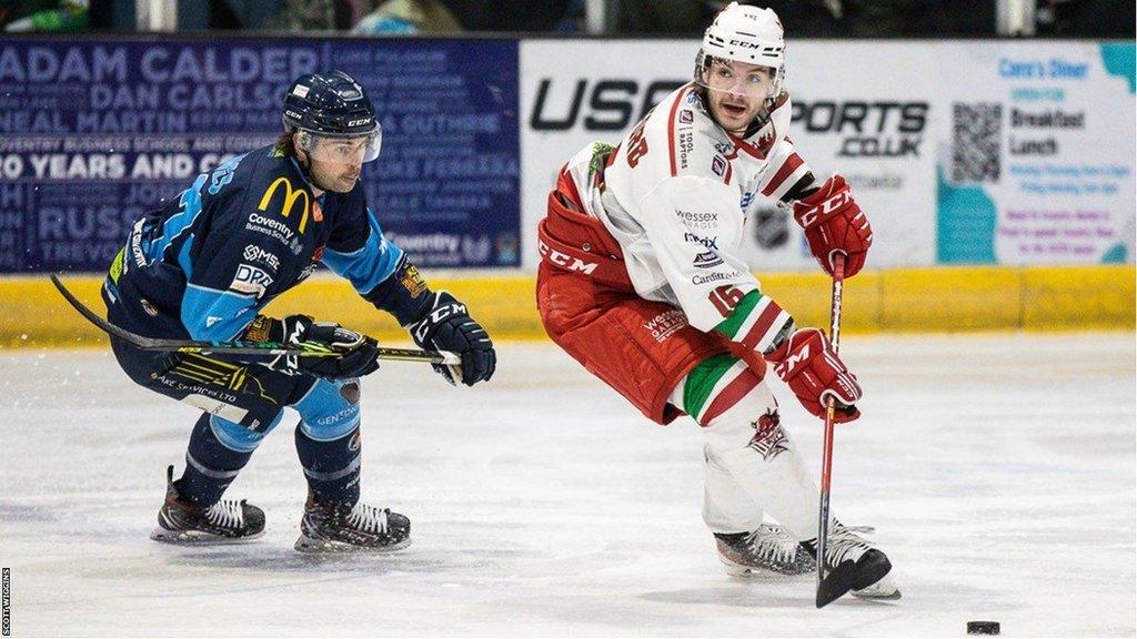 Cardiff Devils' Sam Duggan in action against former team Coventry Blaze