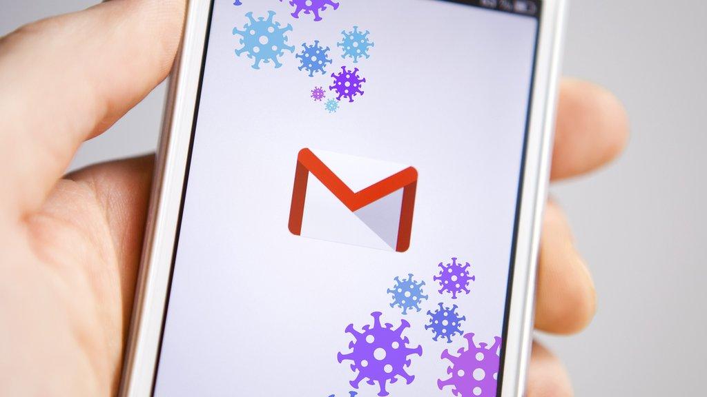 A smartphone showing the Gmail logo