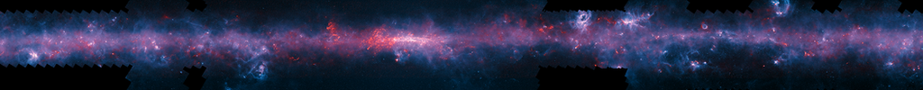 long thin composite image of southern Milky Way