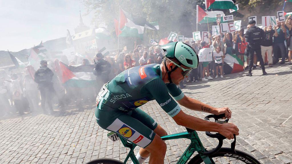 Mads Pedersen during La Vuelta