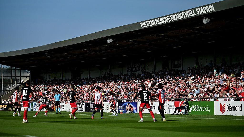 A view of the Ryan McBride Brandywell Stadium during Derry City's game against CSKA Sofia