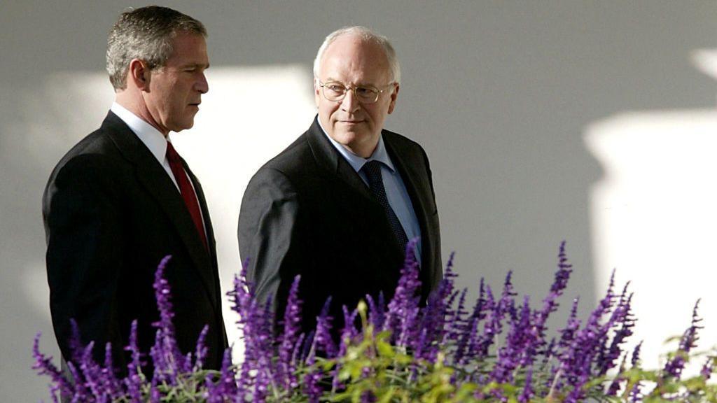 President George W Bush with Vice-President Dick Cheney