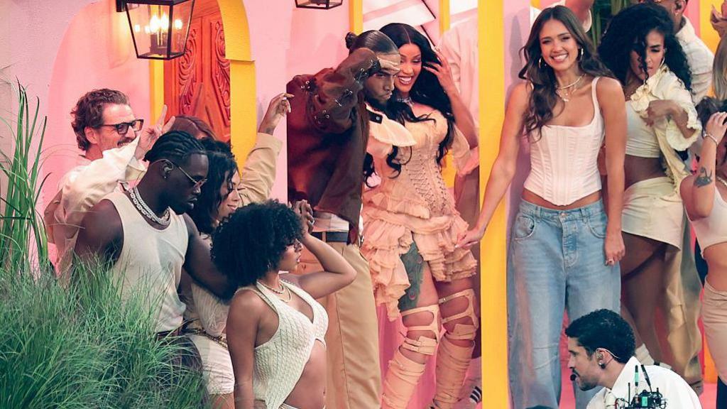 An image of various celebrities dancing