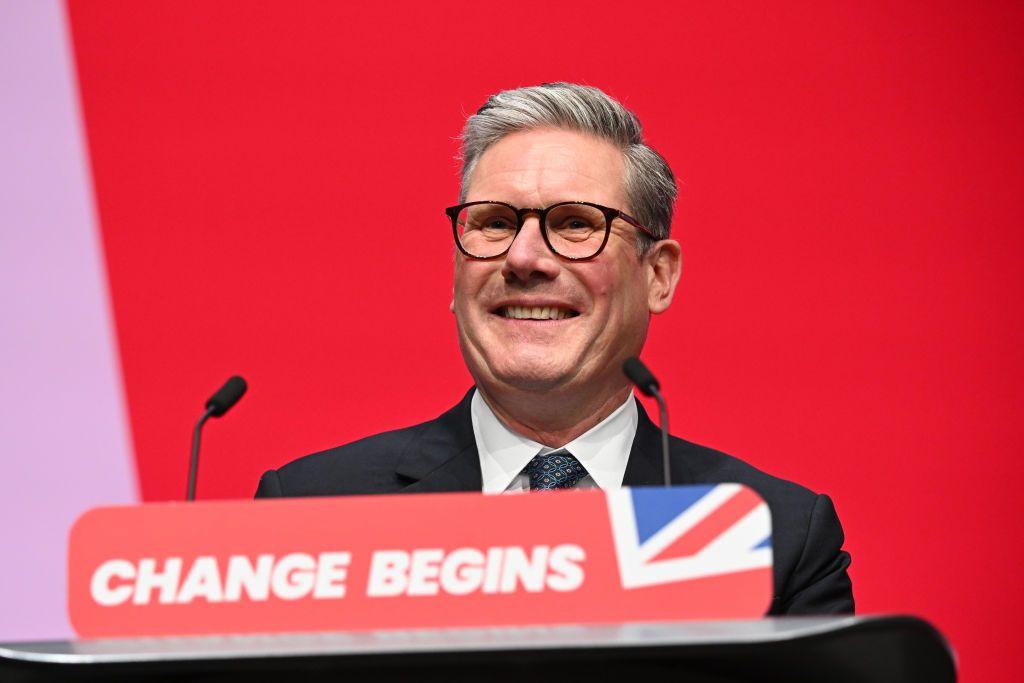 Prime Minister Keir Starmer delivers his keynote speech during the Labour Party conference at ACC Liverpool on September 24, 2024 in Liverpool, England. This is Labour's first conference since voters returned them as the governing party of the UK and Northern Ireland in the July election. The result ended 14 years of Conservative rule with a landslide majority of 172 seats