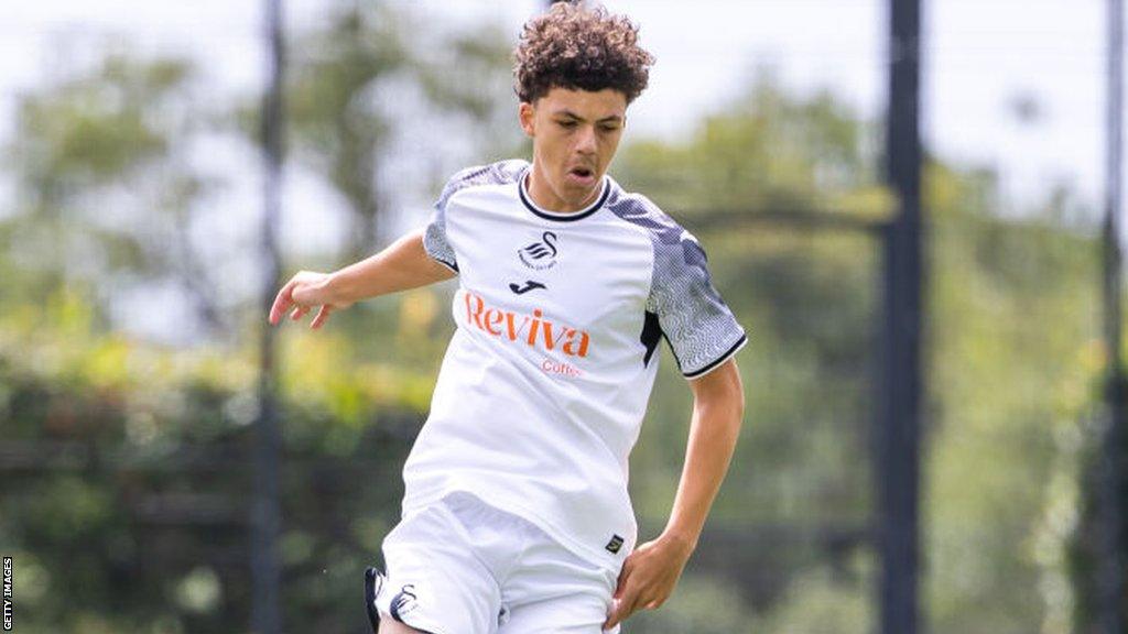 Filip Lissah playing for Swansea Under-21s this season