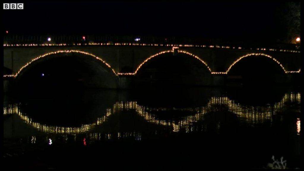 Lights on bridge