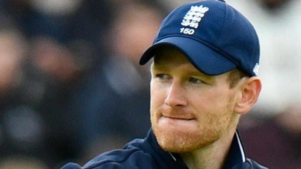 Eoin Morgan looks rueful during a match for England