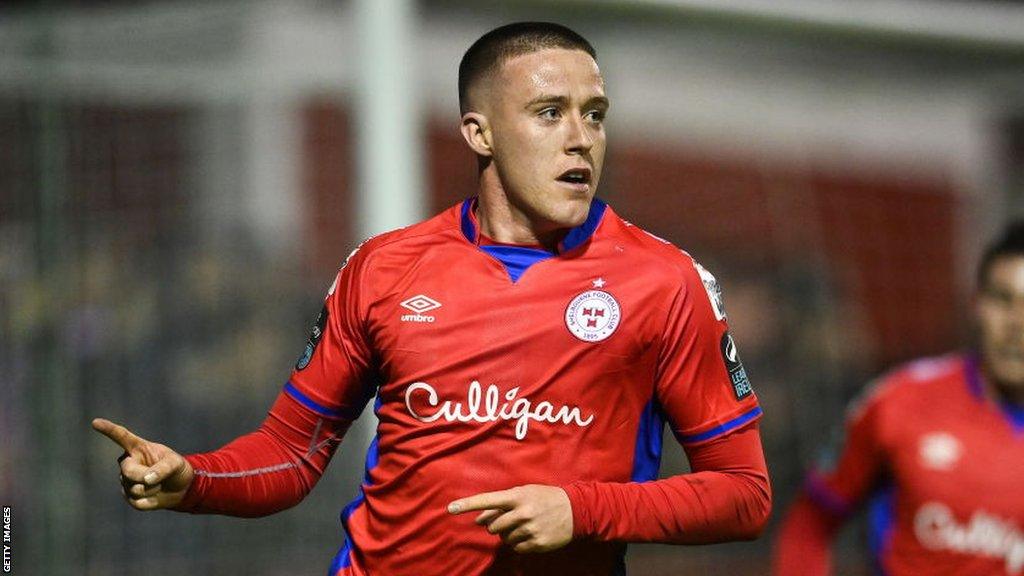 Jack Moylan playing League of Ireland football for Shelbourne