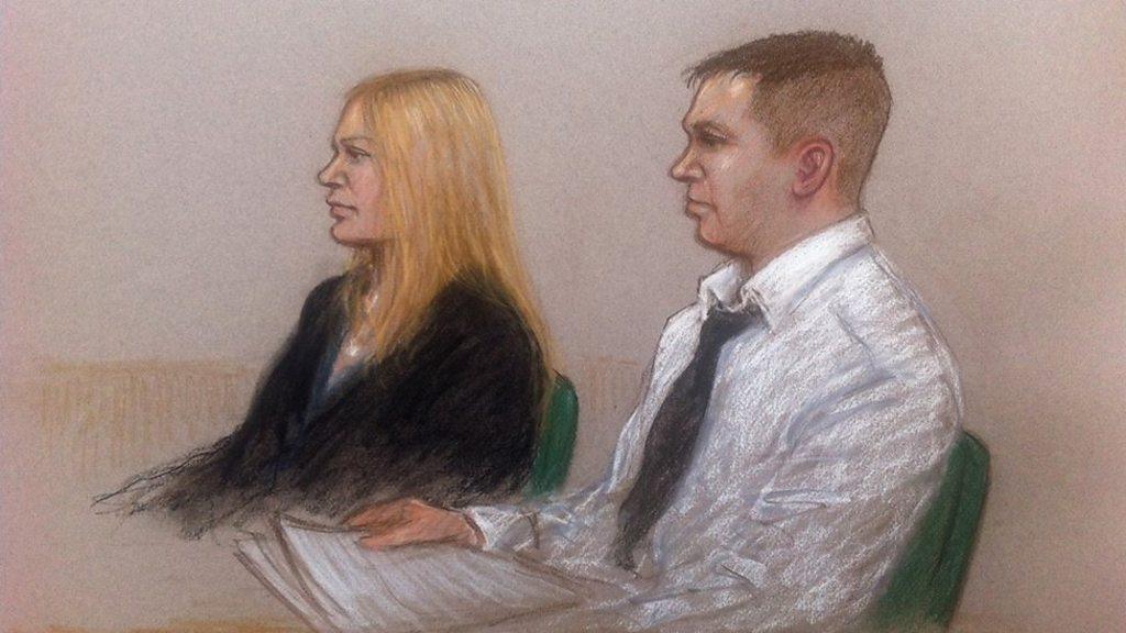 Court sketch of Jennie Gray and Ben Butler