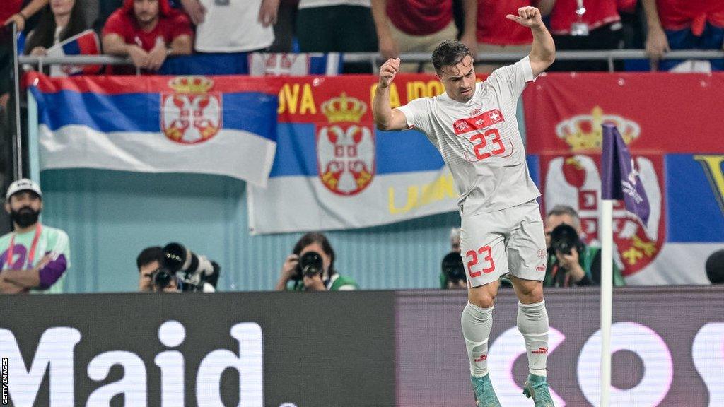 Xherdan Shaqiri celebrates