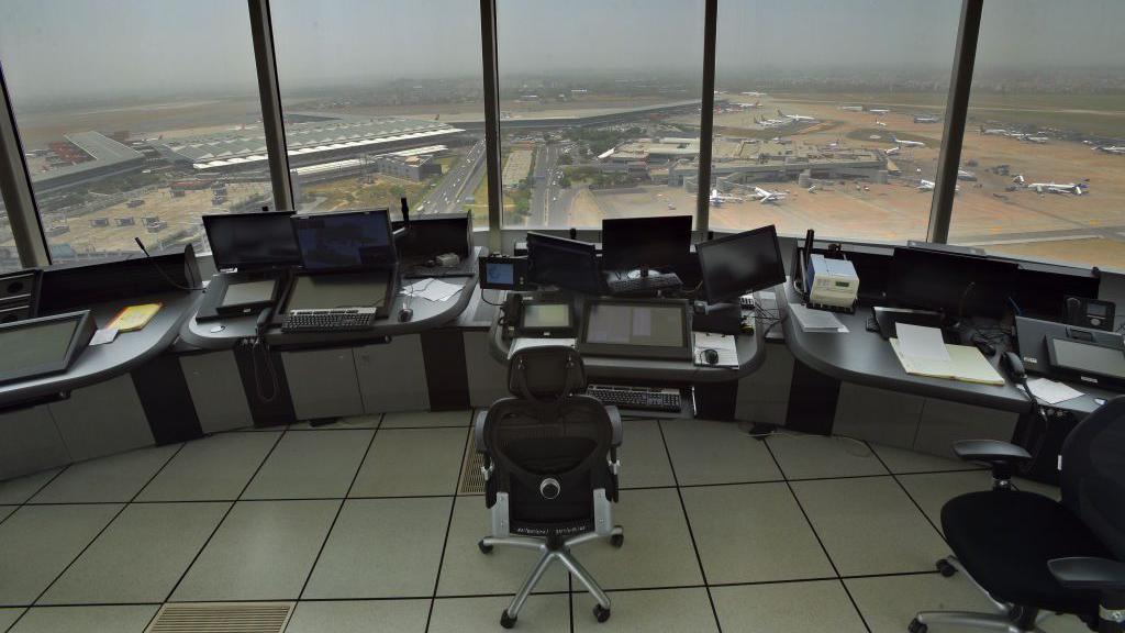 A inside view of the newly constructed Air Traffic Control room (ATC), at Indira Gandhi International Airport on May 8, 2019 in New Delhi, India. (Photo by Amal KS/)