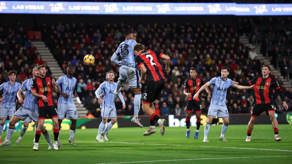 Dean Huijsen scores for Bournemouth against Tottenham