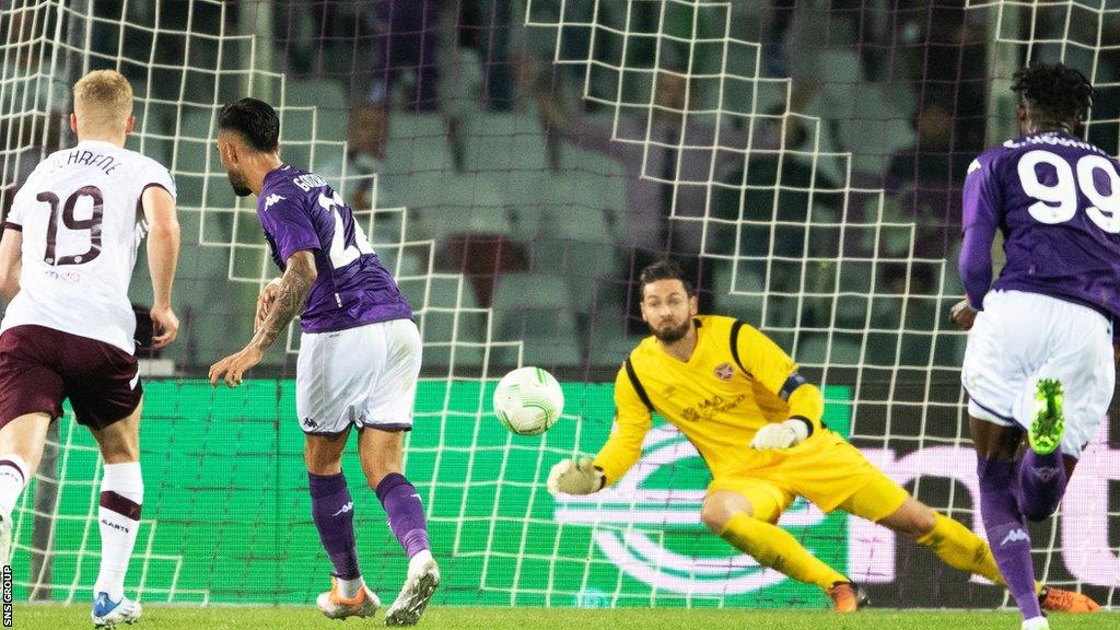 Hearts played against Fiorentina in last season's Europa Conference League group stage