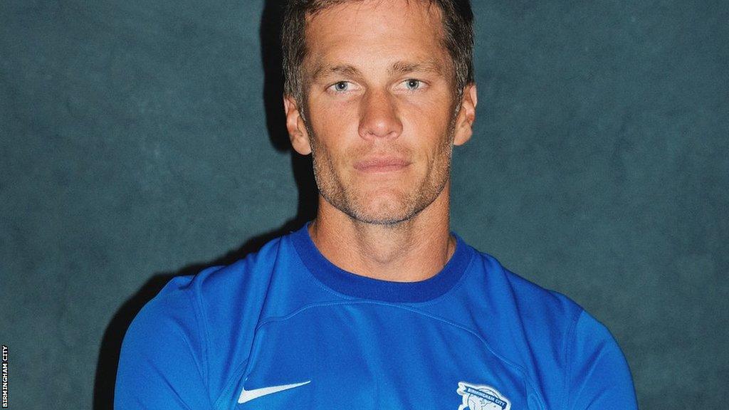 Tom Brady wearing Birmingham shirt