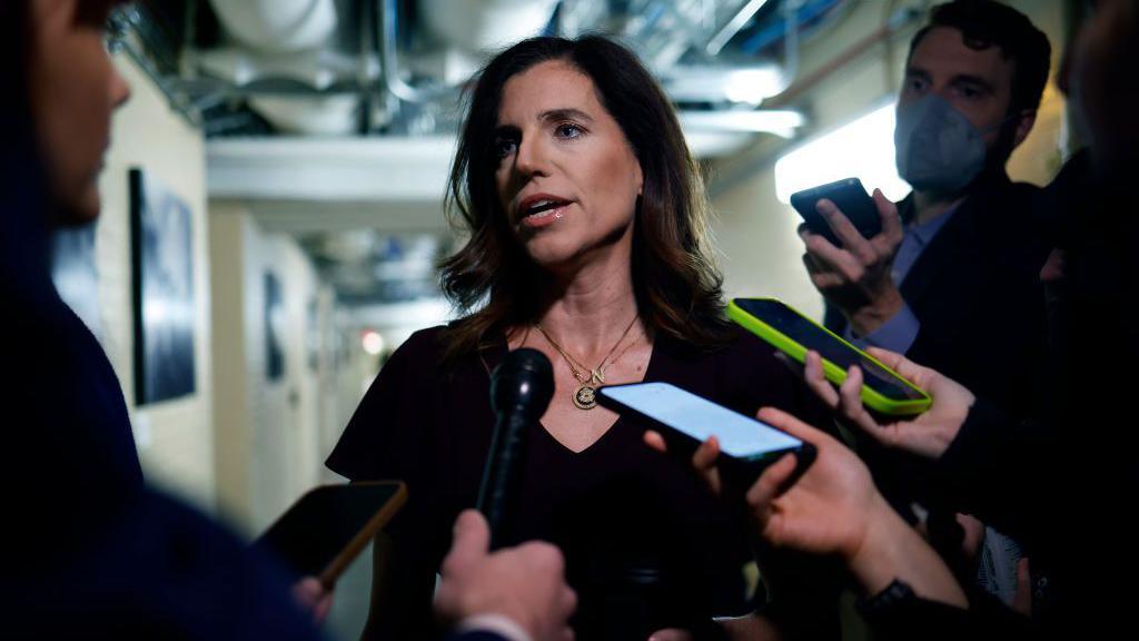 Nancy Mace arrives for a House Republican caucus meeting at the U.S. Capitol on November 19, 2024 in Washington, DC.