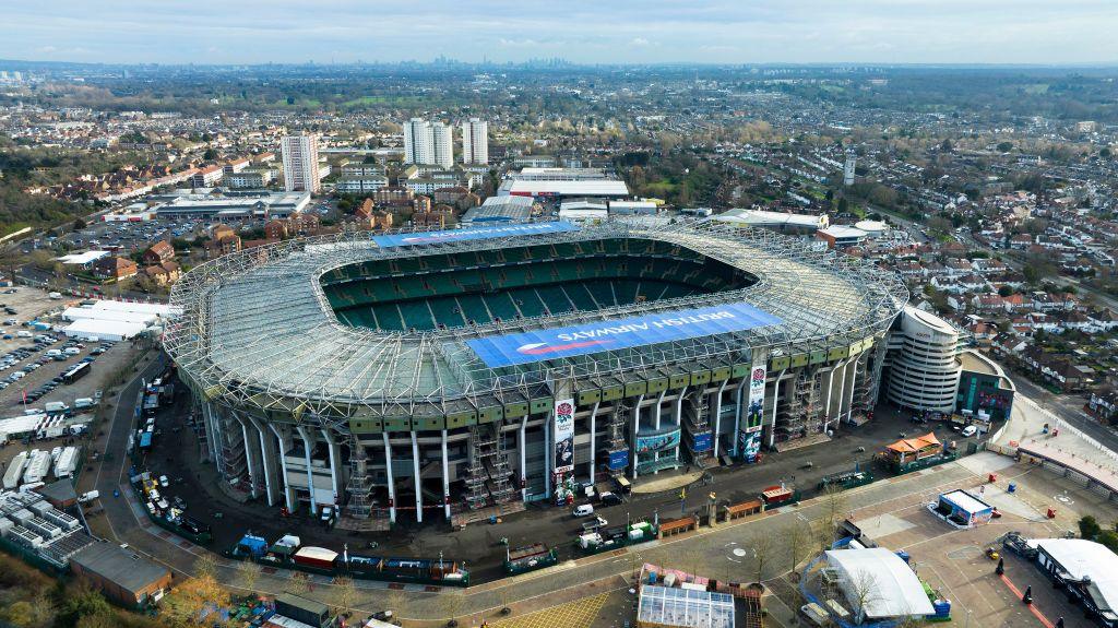 Aerial shot of Twickenham rugby ground.