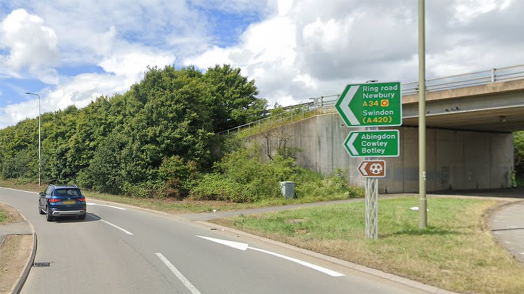 A car driving on the A34