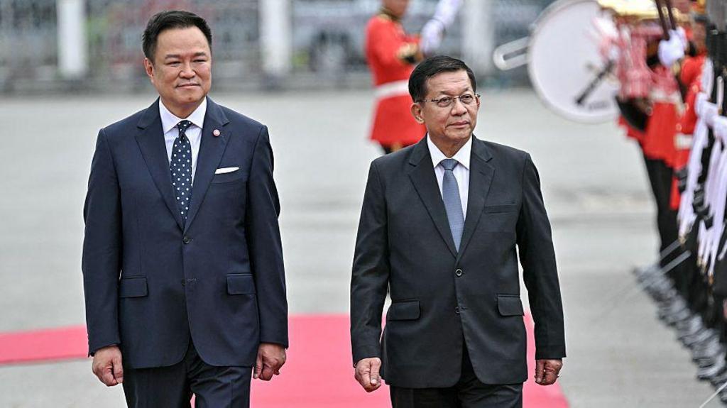 Myanmar's Min Aung Hlaing arrives in Thailand on first trip as civilian leader