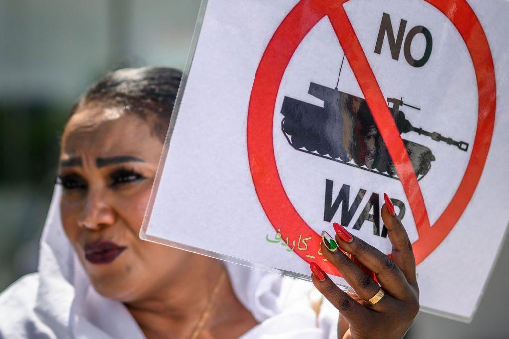 Sudanese protesters in Geneva.