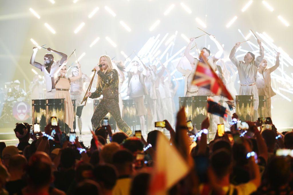Sam Ryder performs at the Eurovision Song Contest Grand Final.