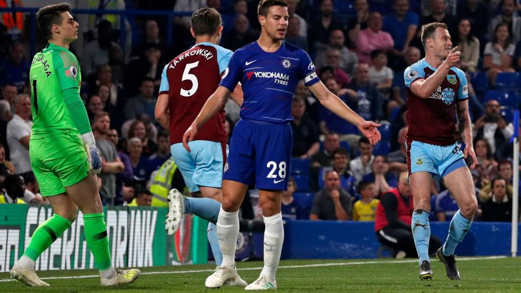 Ashley Barnes celebrates scoring Burnley's second goal