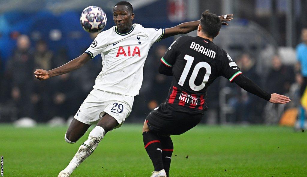 Pape Matar Sarr strikes the ball