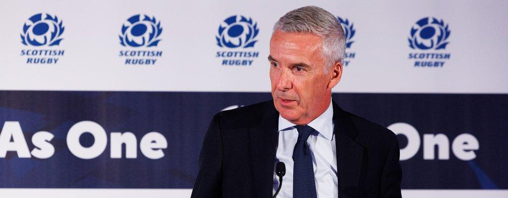 Scottish Rugby Chair John McGuigan during the SRU AGM event at Scottish Gas Murrayfield Stadium, on November 18, 2023