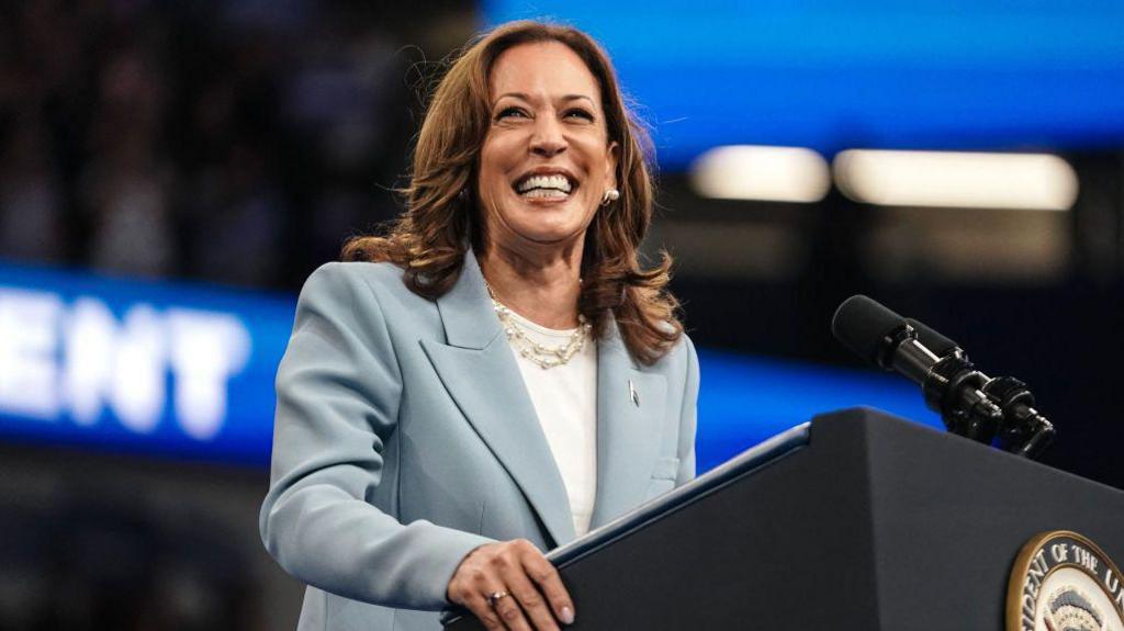 Kamala Harris at an event on 30 July