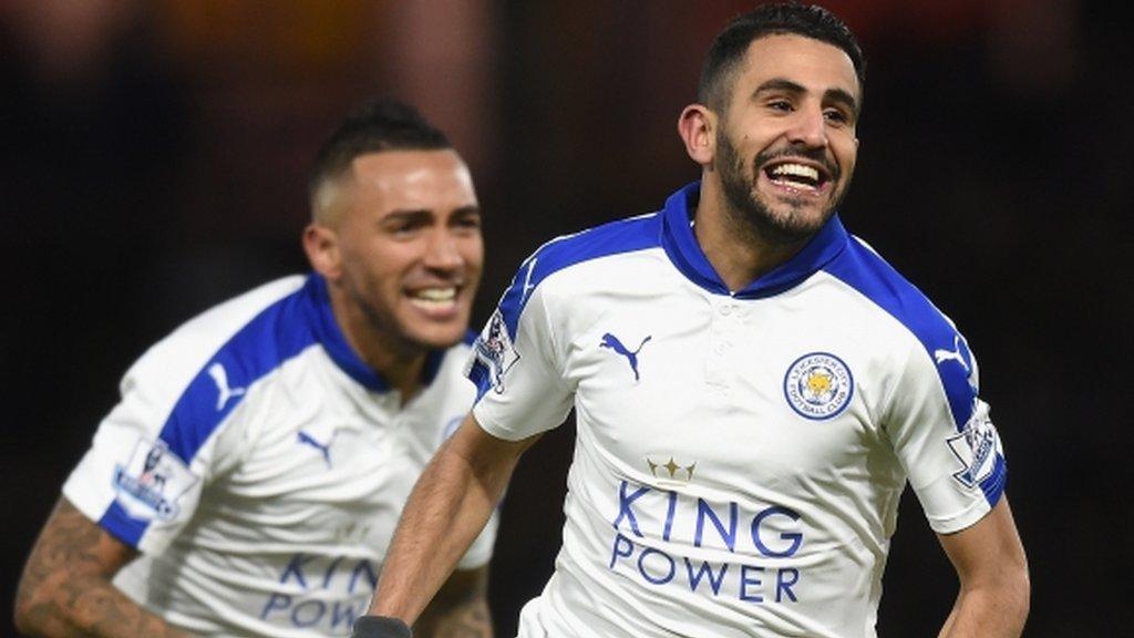 Riyad Mahrez of Leicester City celebrates