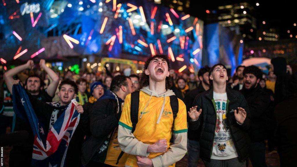 Women's World Cup fan celebrates