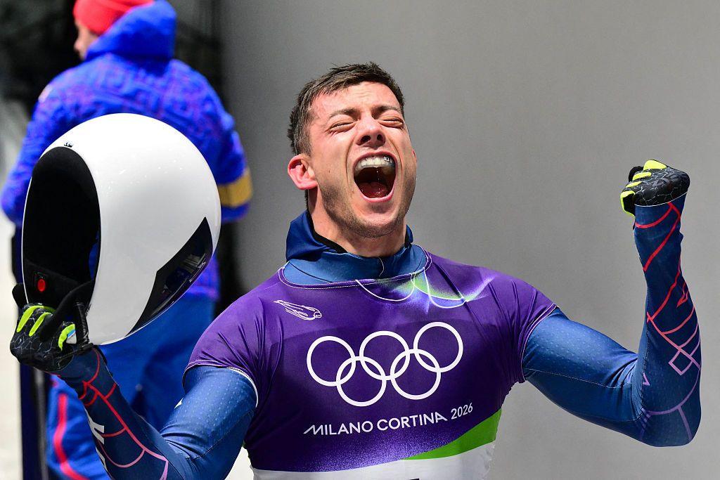 Matt Weston cheering