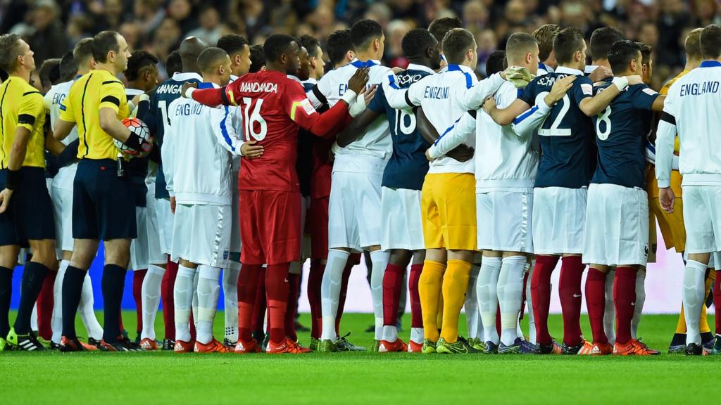 England and France line-up