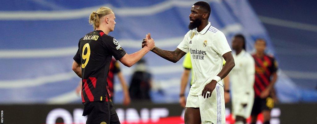 Erling Haaland and Antonio Rudiger