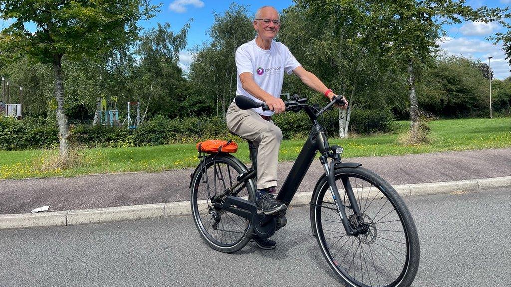 The Reverend Phil White on his bike