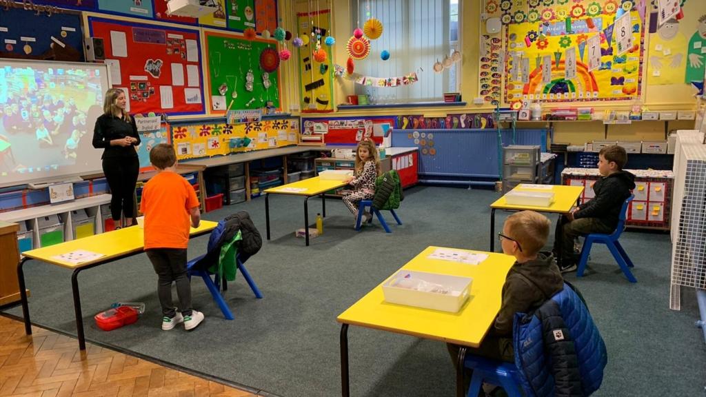 Pupils at Ysgol Gwaun Gynfi, Deiniolen